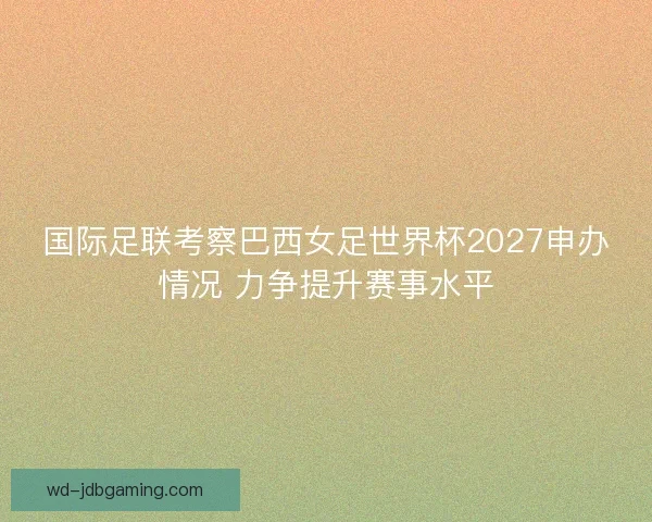 国际足联考察巴西女足世界杯2027申办情况 力争提升赛事水平